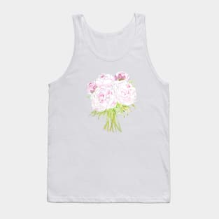 pink peony bouquet  watercolor and ink Tank Top